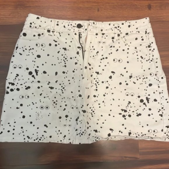 EU 34 / Medium Lazy Oaf x Studio Arhoj Glazed Over Splatter Eyes Skirt - Picture 1 of 6